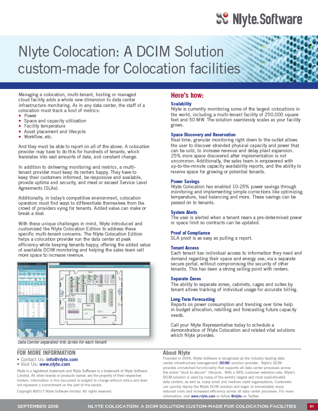 A DCIM Solution custom-made for Colocation facilities