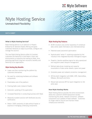 Nlyte Hosting Data Sheet Nlyte