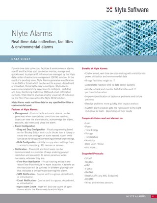 Real Time Data Collection Facilities Environmental Alarms Nlyte
