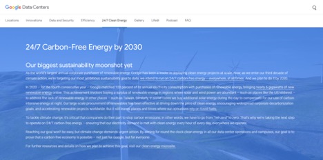 Google's carbon-free data centers pledge
