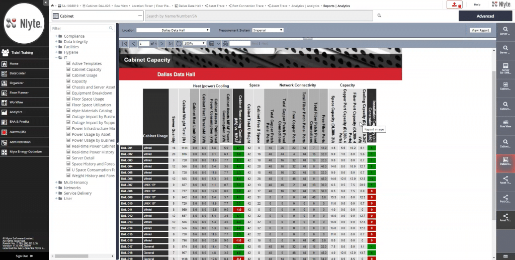 Nlyte Capacity Planning Report