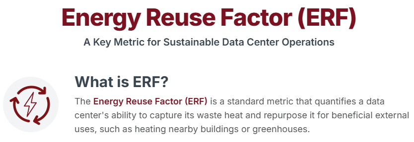 Energy Reuse Factor - A Key Metric for Sustainable Data Center Operations