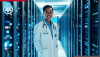 A Doctor In A Lab Coat Standing In A Data Center 2