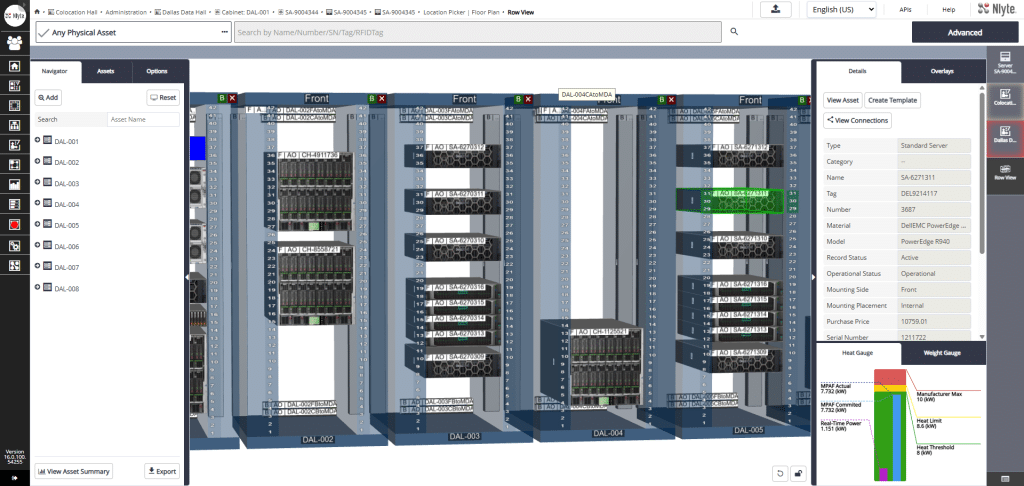 Nlyte Asset Optimizer dashboard