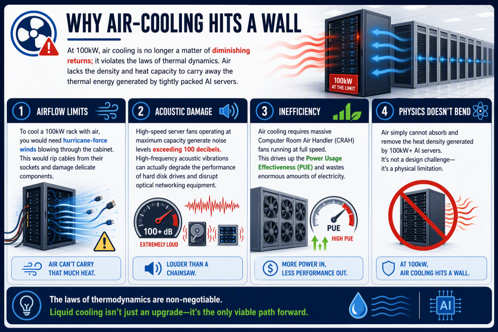Why Air-Cooling Hits a Wall Infographic